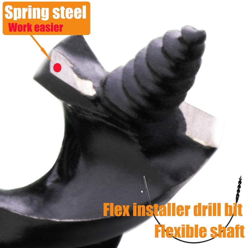 wowsupm Flex Installer Drill Bit Fish Bit Self Screw Point for Pulling Line Through Tight Spaces 9/16 in. x (4.5 FT) 54 in. Extra Gift C - Image 3